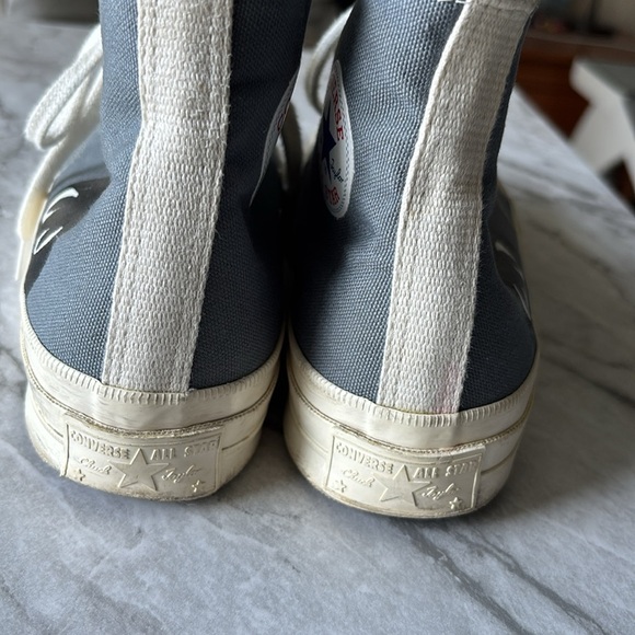 COMME DES GARCONS PLAY x Converse Unisex Chuck Taylor High Top Sneakers gray w6 - Picture 3 of 15